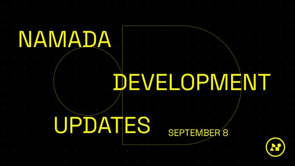 Namada Weekly Dev Update, September 8