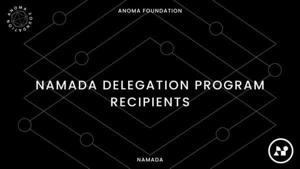 Announcing the Recipients of the Namada Delegation Program